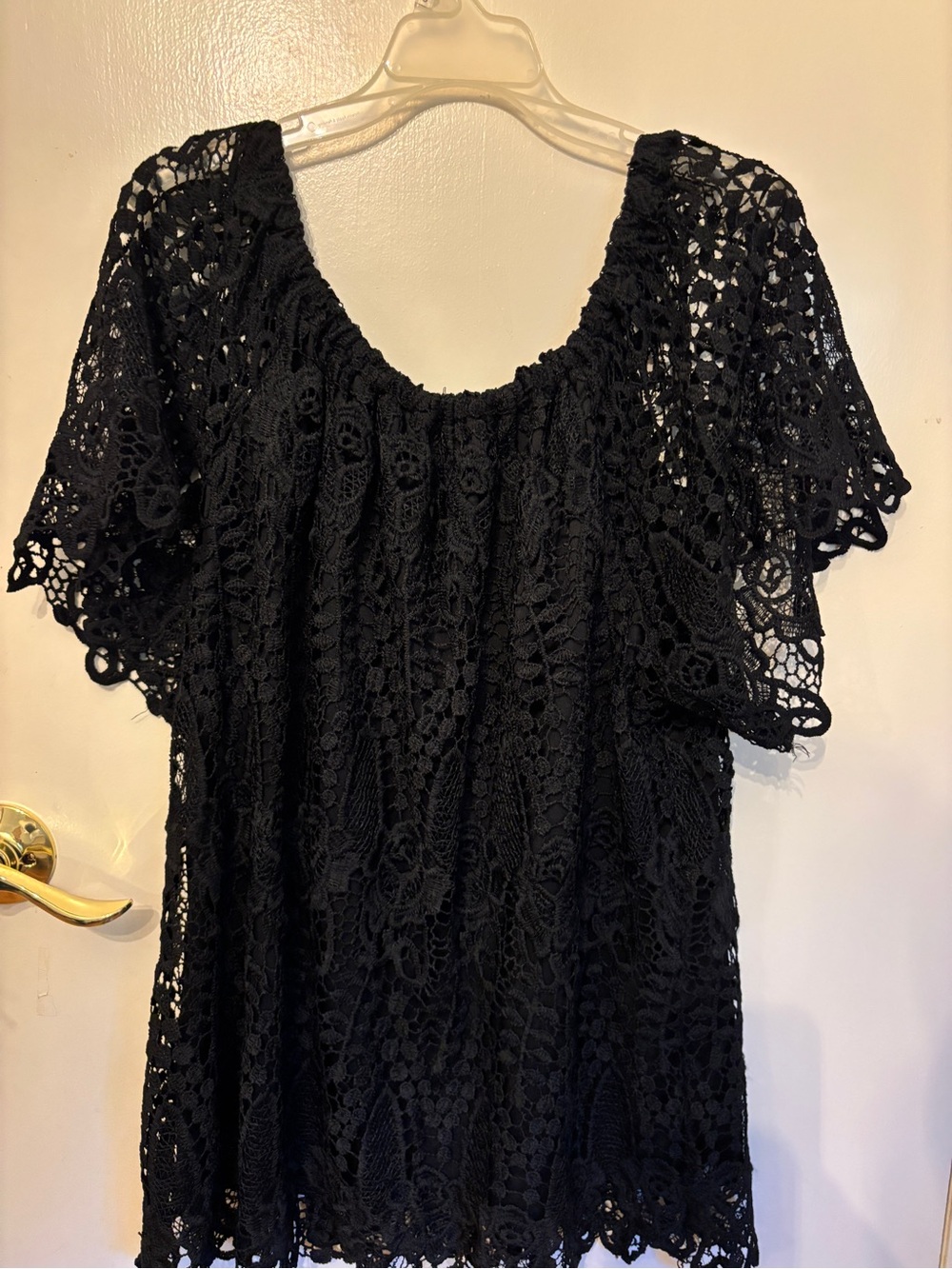 Black Crochet Lace Women’s Top Adiva